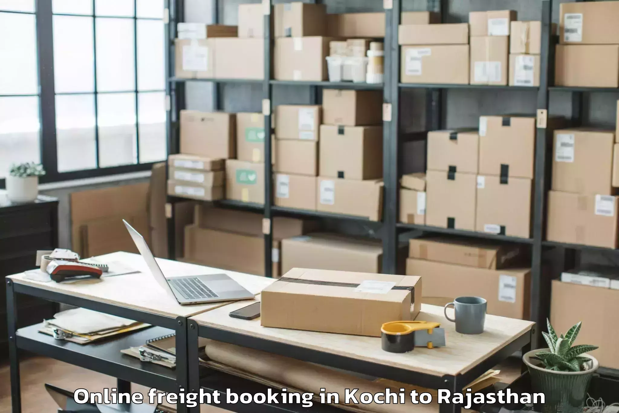 Book Kochi to Kherwara Online Freight Booking Online